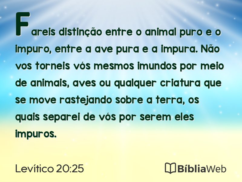 Levítico 20:25 em imagem para compartilhar