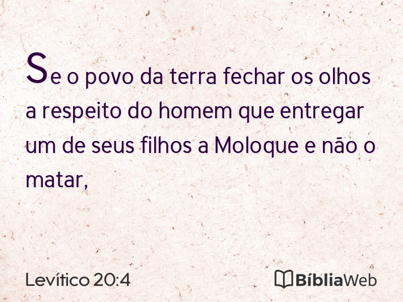 Levítico 20:4 em imagem para compartilhar