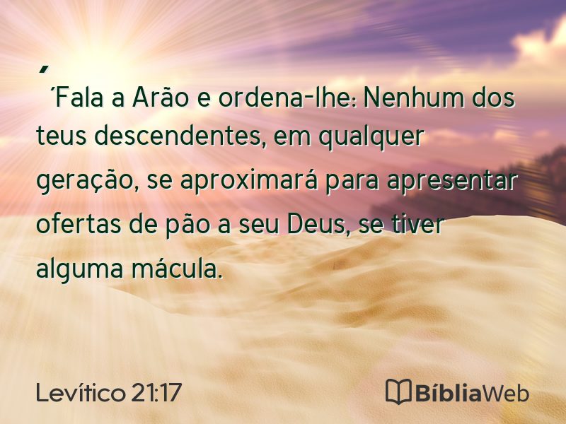 Levítico 21:17 em imagem para compartilhar
