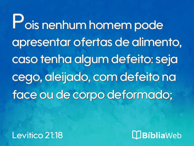 Levítico 21:18 em imagem para compartilhar
