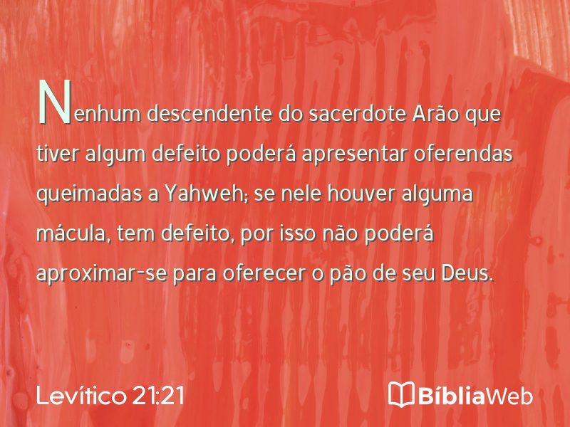 Levítico 21:21 em imagem para compartilhar