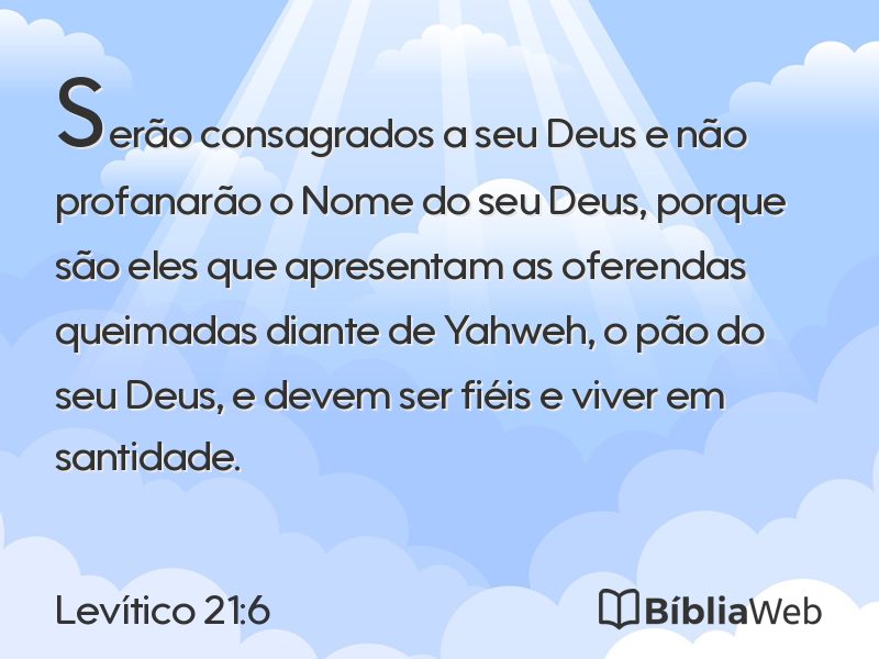 Levítico 21:6 em imagem para compartilhar