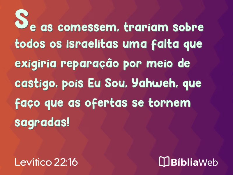 Levítico 22:16 em imagem para compartilhar
