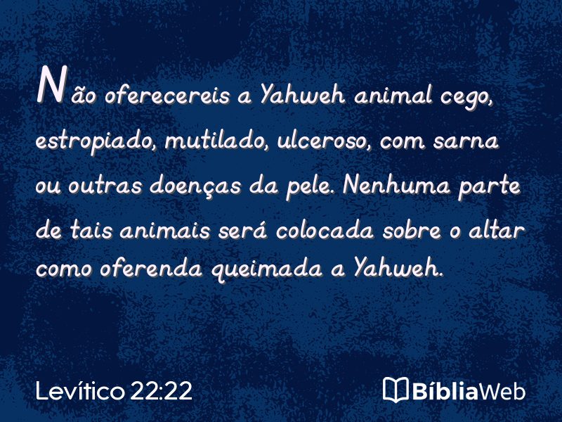 Levítico 22:22 em imagem para compartilhar