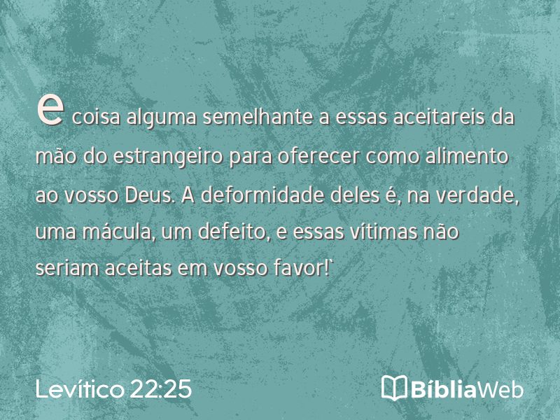 Levítico 22:25 em imagem para compartilhar