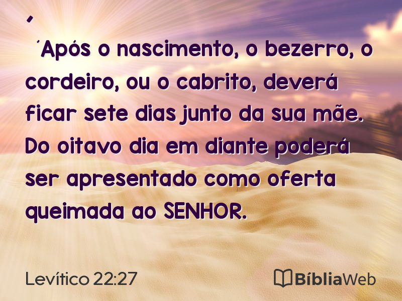 Levítico 22:27 em imagem para compartilhar