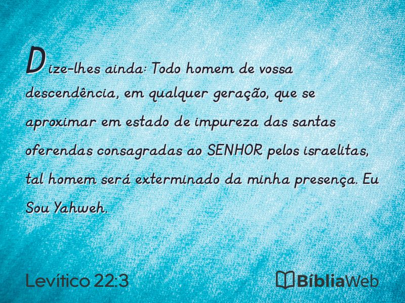 Levítico 22:3 em imagem para compartilhar