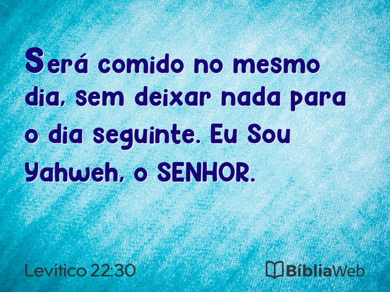 Levítico 22:30 em imagem para compartilhar