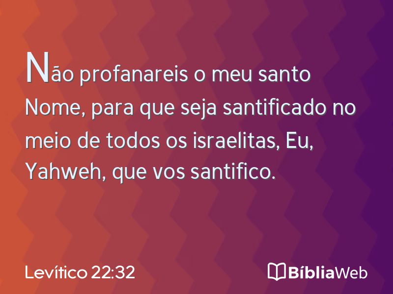 Levítico 22:32 em imagem para compartilhar