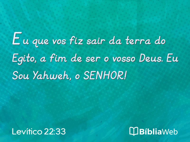 Levítico 22:33 em imagem para compartilhar