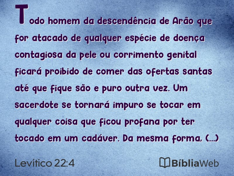 Levítico 22:4 em imagem para compartilhar