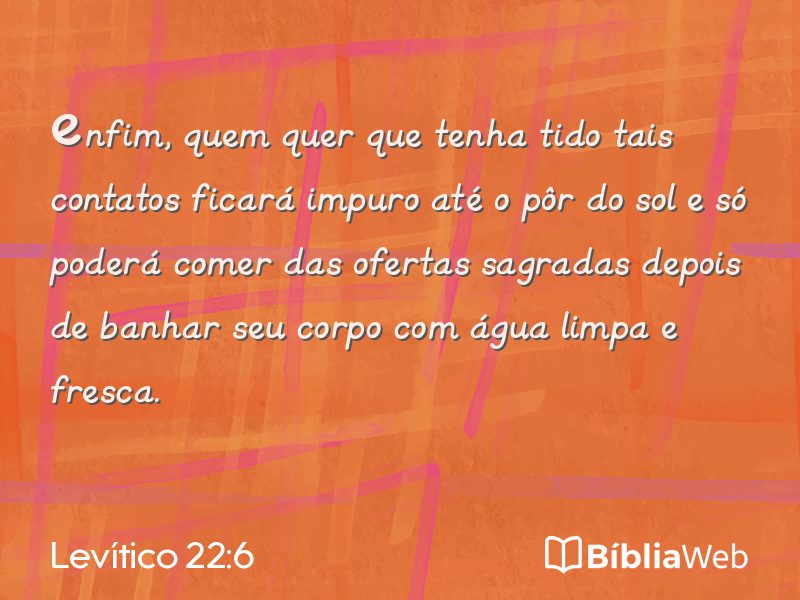 Levítico 22:6 em imagem para compartilhar