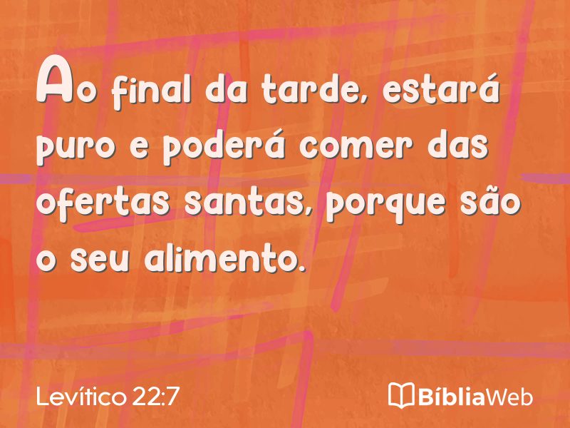 Levítico 22:7 em imagem para compartilhar
