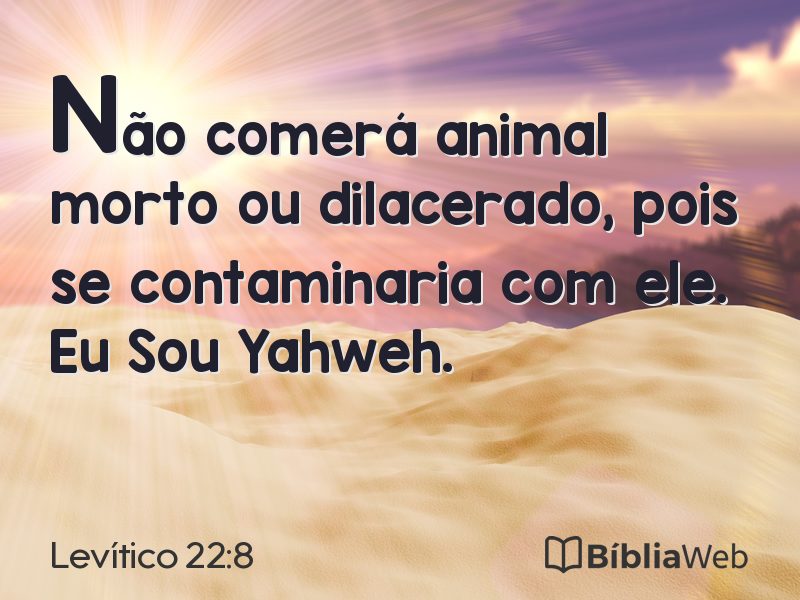 Levítico 22:8 em imagem para compartilhar