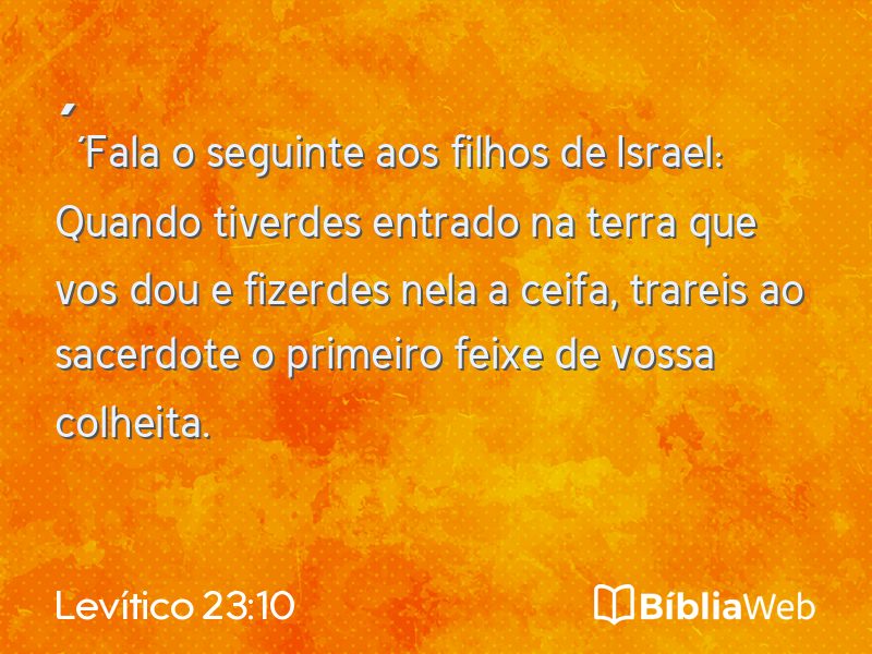 Levítico 23:10 em imagem para compartilhar