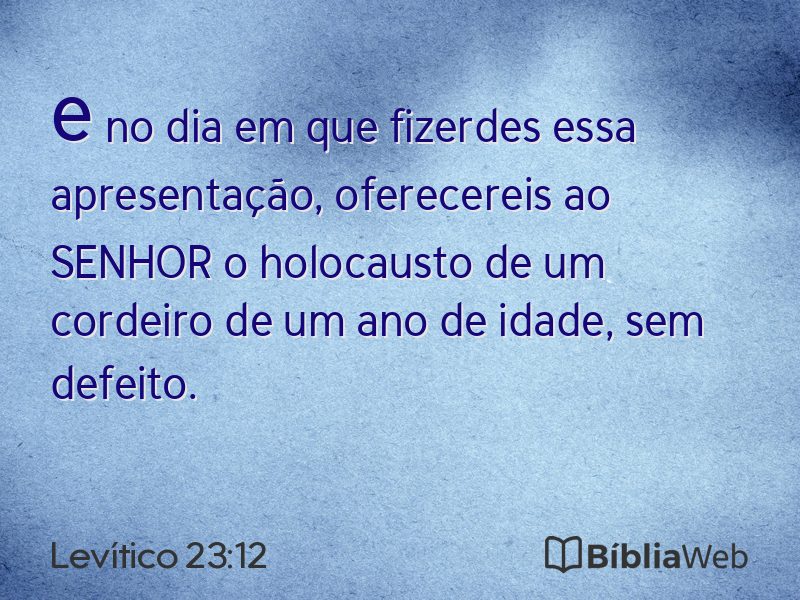 Levítico 23:12 em imagem para compartilhar