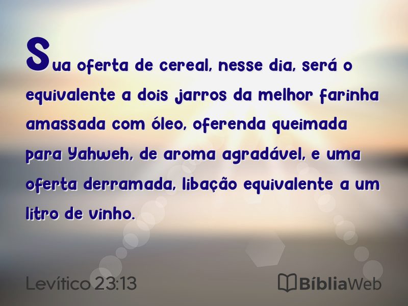 Levítico 23:13 em imagem para compartilhar