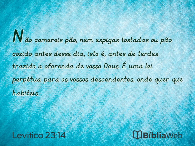 Levítico 23:14 em imagem para compartilhar