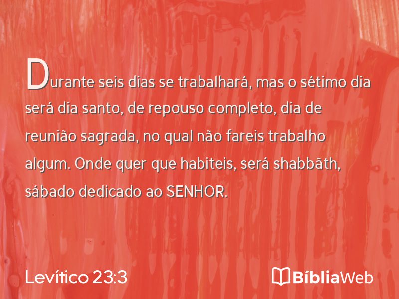 Levítico 23:3 em imagem para compartilhar