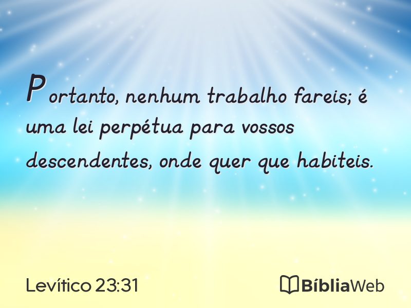 Levítico 23:31 em imagem para compartilhar