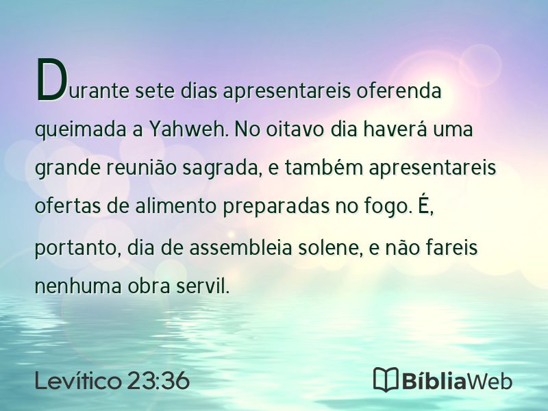 Levítico 23:36 em imagem para compartilhar