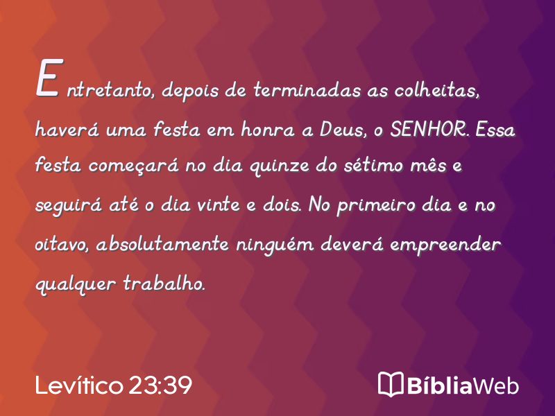 Levítico 23:39 em imagem para compartilhar