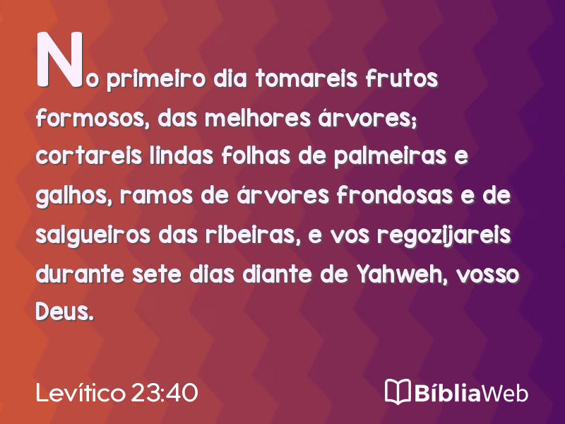 Levítico 23:40 em imagem para compartilhar