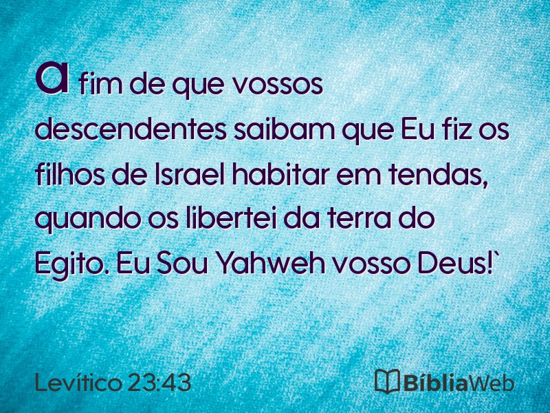 Levítico 23:43 em imagem para compartilhar
