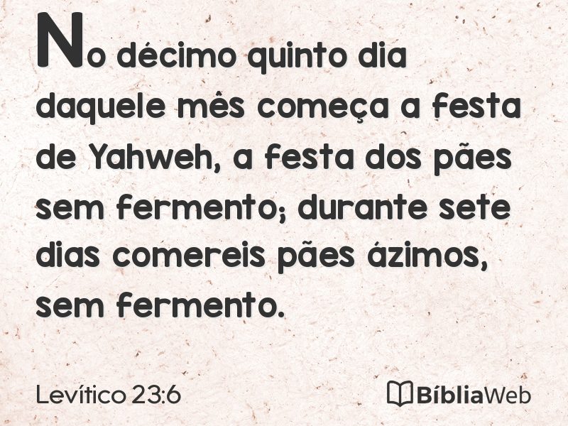 Levítico 23:6 em imagem para compartilhar