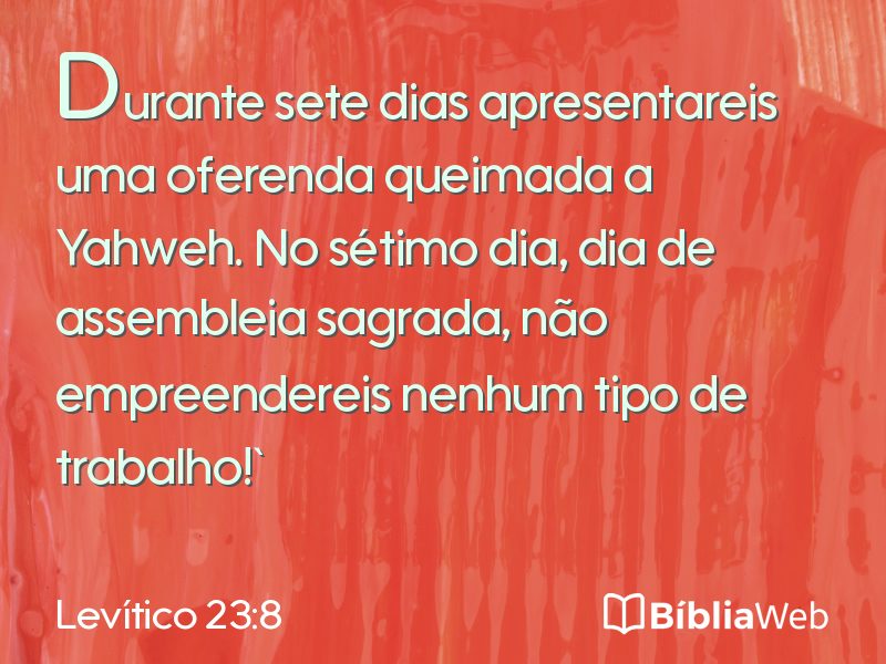 Levítico 23:8 em imagem para compartilhar