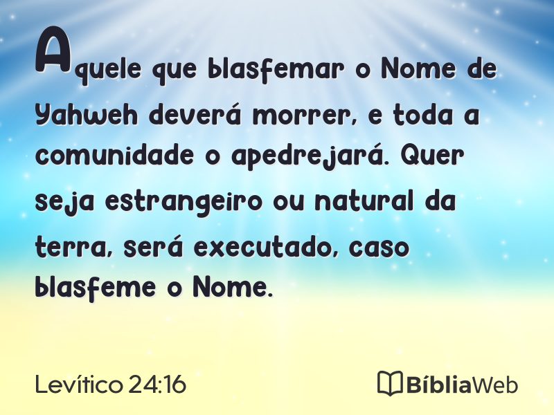 Levítico 24:16 em imagem para compartilhar