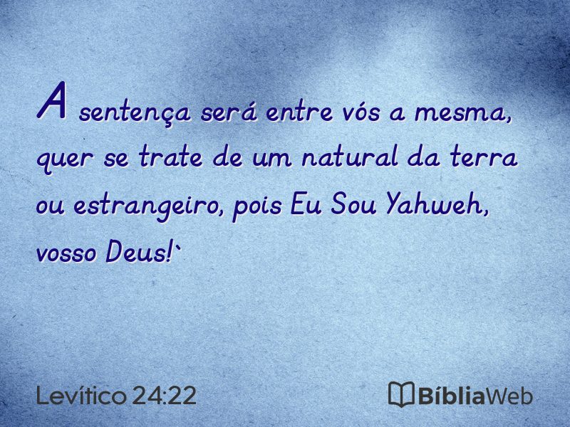 Levítico 24:22 em imagem para compartilhar
