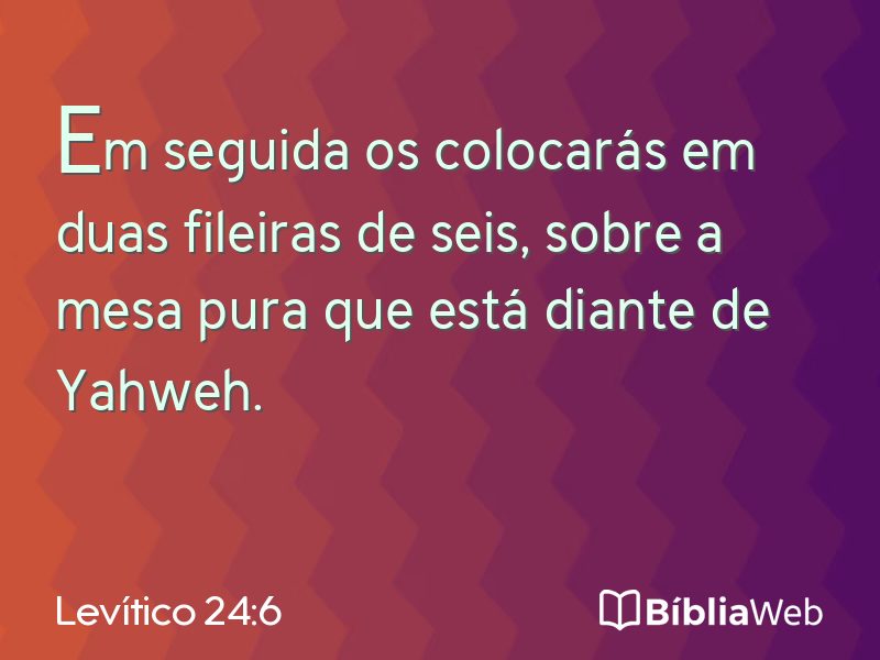Levítico 24:6 em imagem para compartilhar