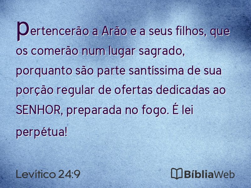 Levítico 24:9 em imagem para compartilhar