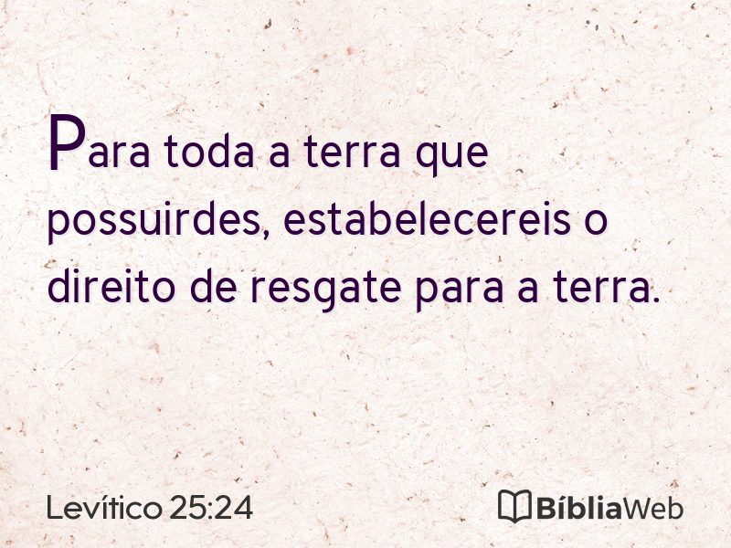 Levítico 25:24 em imagem para compartilhar