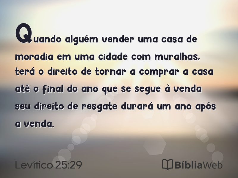 Levítico 25:29 em imagem para compartilhar