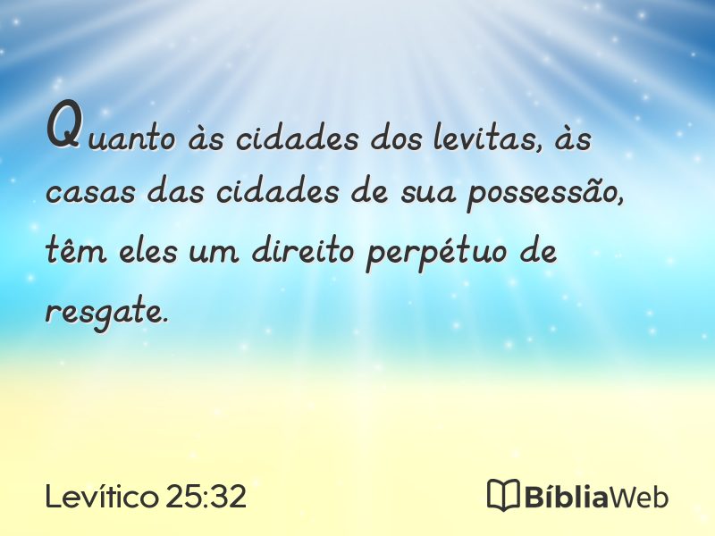 Levítico 25:32 em imagem para compartilhar