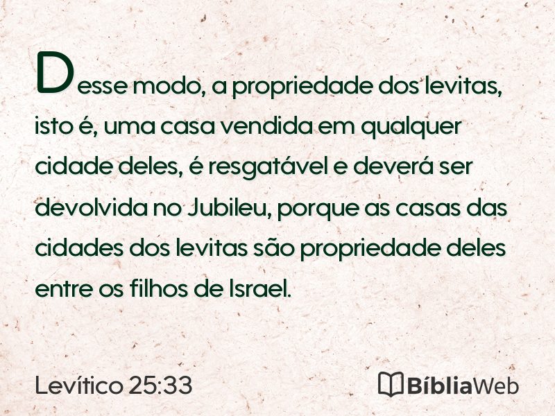 Levítico 25:33 em imagem para compartilhar
