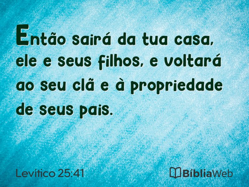 Levítico 25:41 em imagem para compartilhar