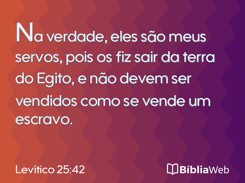 Levítico 25:42 em imagem para compartilhar
