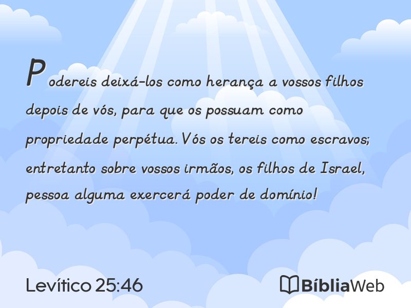 Levítico 25:46 em imagem para compartilhar
