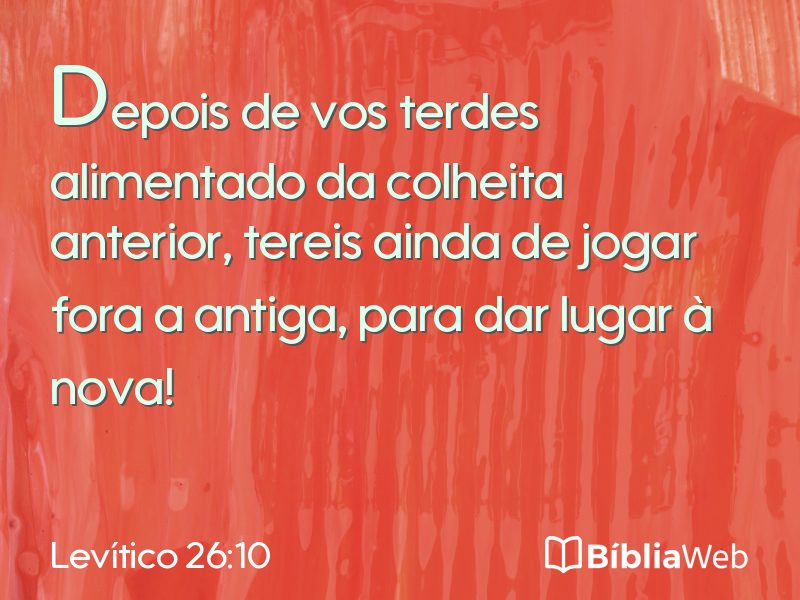 Levítico 26:10 em imagem para compartilhar