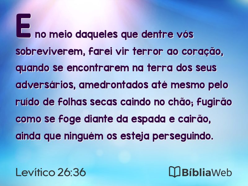 Levítico 26:36 em imagem para compartilhar