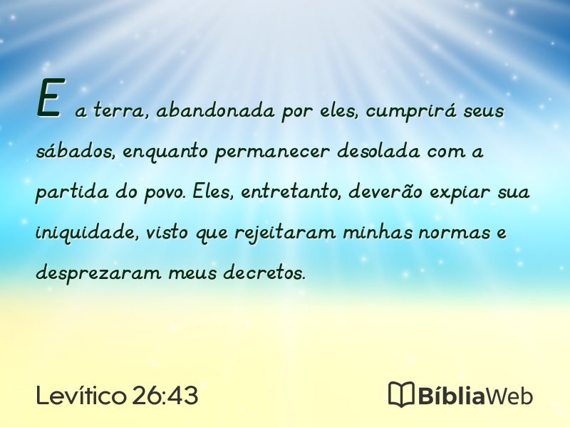 Levítico 26:43 em imagem para compartilhar