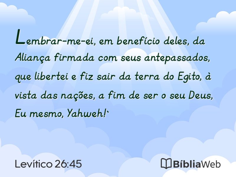 Levítico 26:45 em imagem para compartilhar