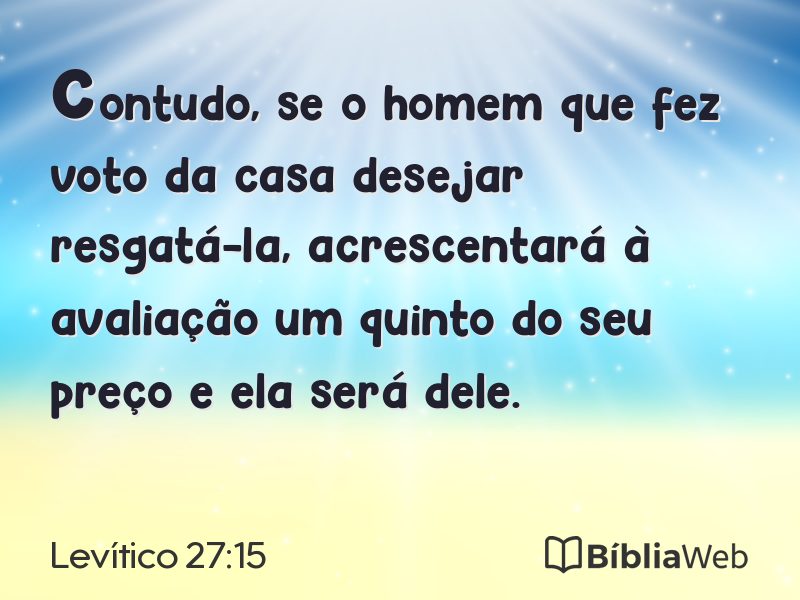 Levítico 27:15 em imagem para compartilhar