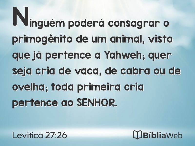 Levítico 27:26 em imagem para compartilhar