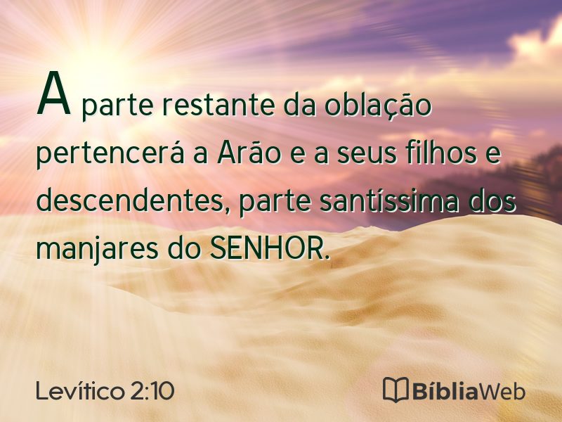 Levítico 2:10 em imagem para compartilhar
