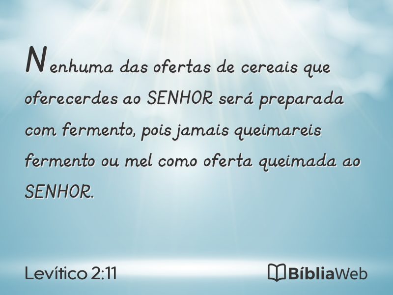 Levítico 2:11 em imagem para compartilhar