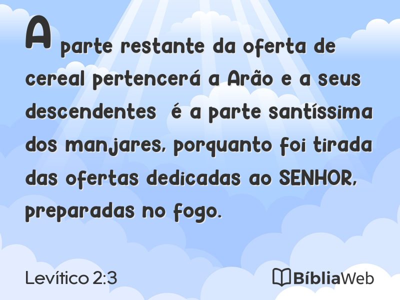 Levítico 2:3 em imagem para compartilhar
